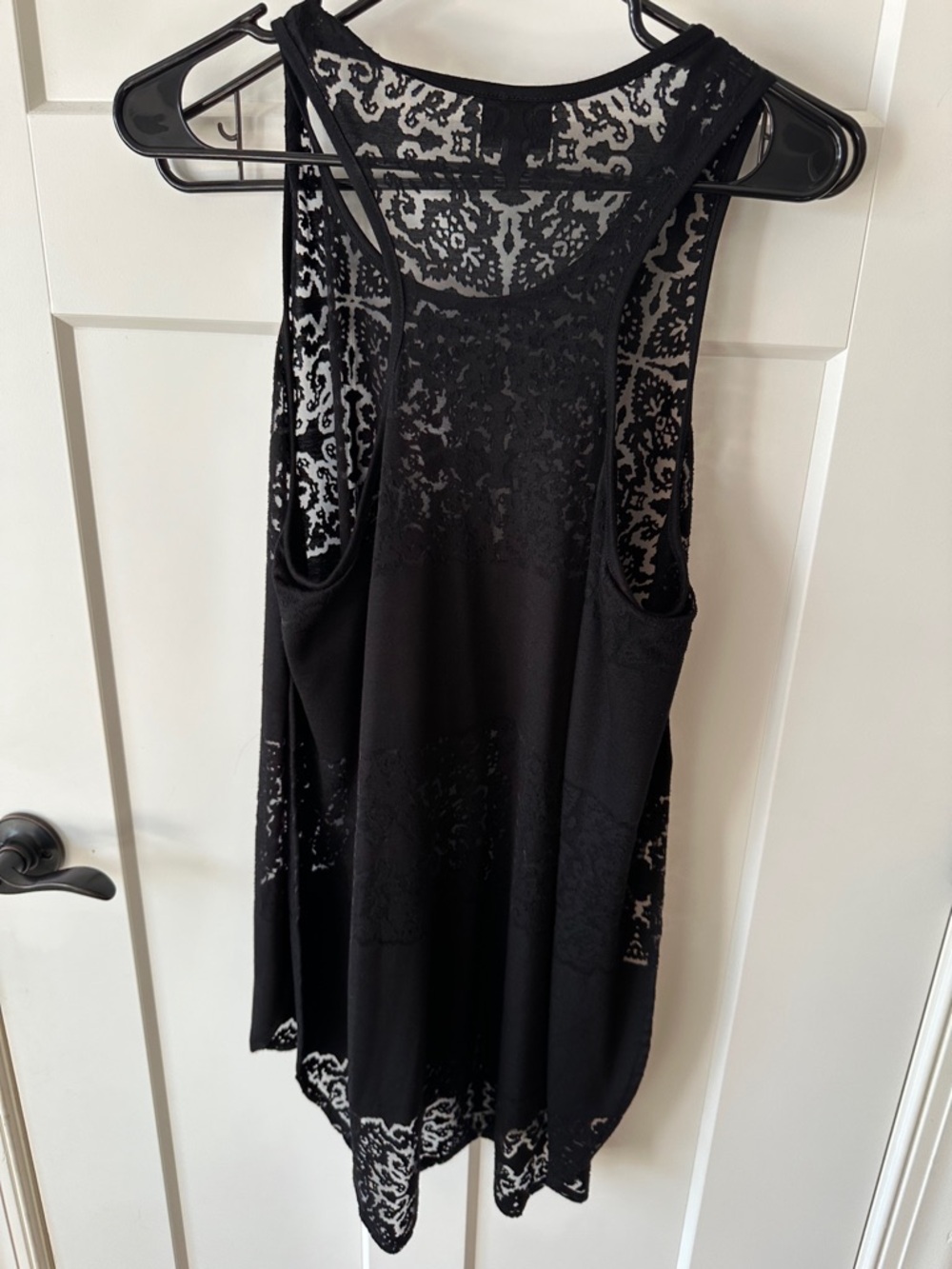Mossimo Supply Co. Black Lace Panel Tank Top - Picture 3 of 3